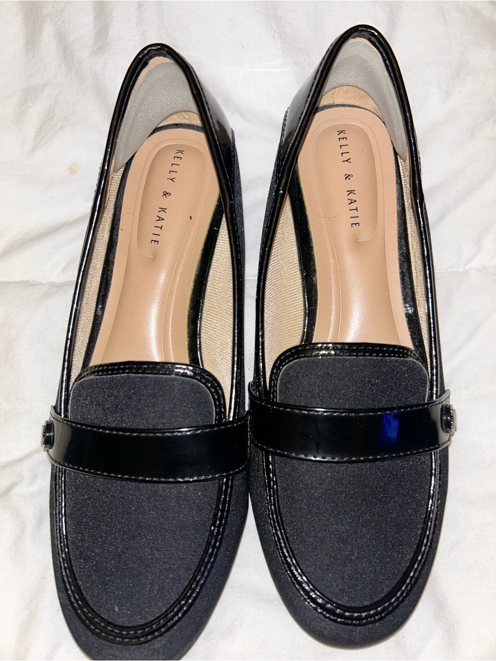Kelly & Katie Black Patent Trim Loafers